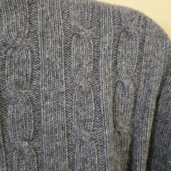 Daniele Blasi Made In Italy Gray Wool Blend Cable-knit 1/4 Zip Sweater Size L - Picture 5 of 7